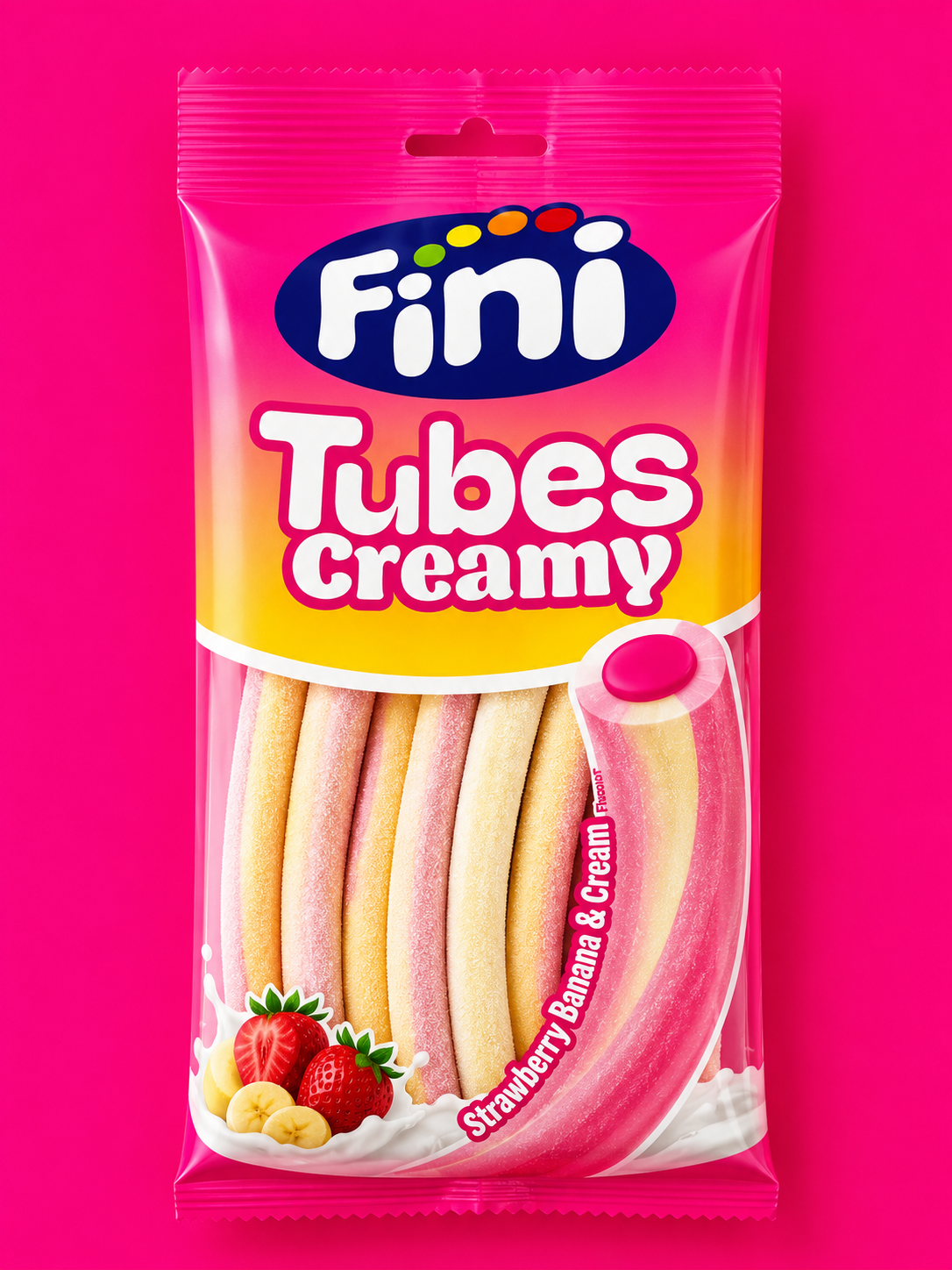 Tubes Creamy Fini "HALAL" - Sachet 90g — Fraise - Banane